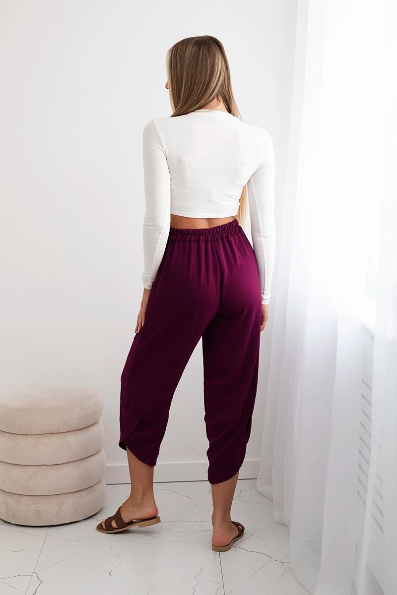 Wide Trousers with pockets IT - 37 / – Plum цвет / color | Lexline Fashion
