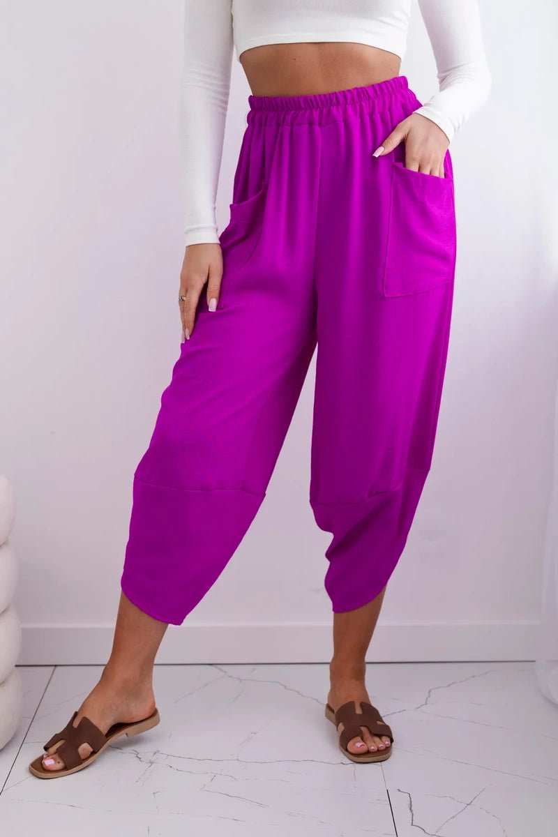 Wide Trousers with pockets IT - 37 / – Purple || Dark цвет / color | Lexline Fashion