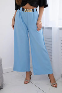 Wide viscose trousers 59100 - 28 / – Blue цвет / color | Lexline Fashion