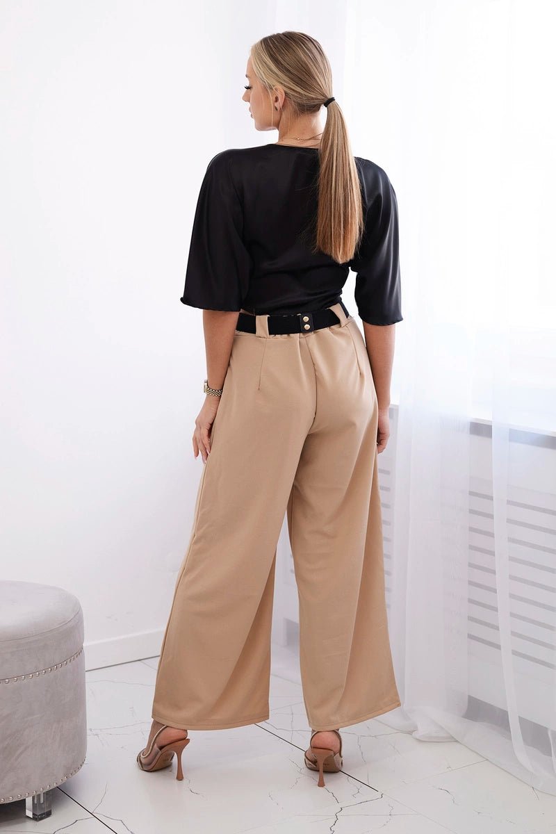 Wide viscose trousers 59100 - 28 / – Camel цвет / color | Lexline Fashion