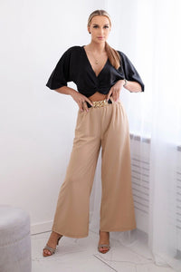 Wide viscose trousers 59100 - 28 / – Camel цвет / color | Lexline Fashion