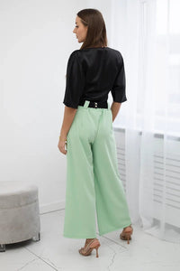 Wide viscose trousers 59100 - 28 / – Mint цвет / color | Lexline Fashion