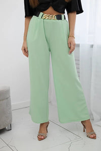 Wide viscose trousers 59100 - 28 / – Mint цвет / color | Lexline Fashion