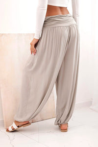 Wide viscose trousers with ruffles ART9700 / – Fango цвет / color | Lexline Fashion