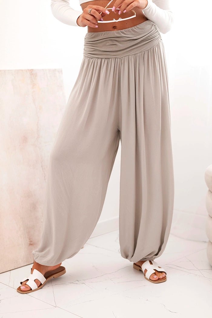 Wide viscose trousers with ruffles ART9700 / – Fango цвет / color | Lexline Fashion