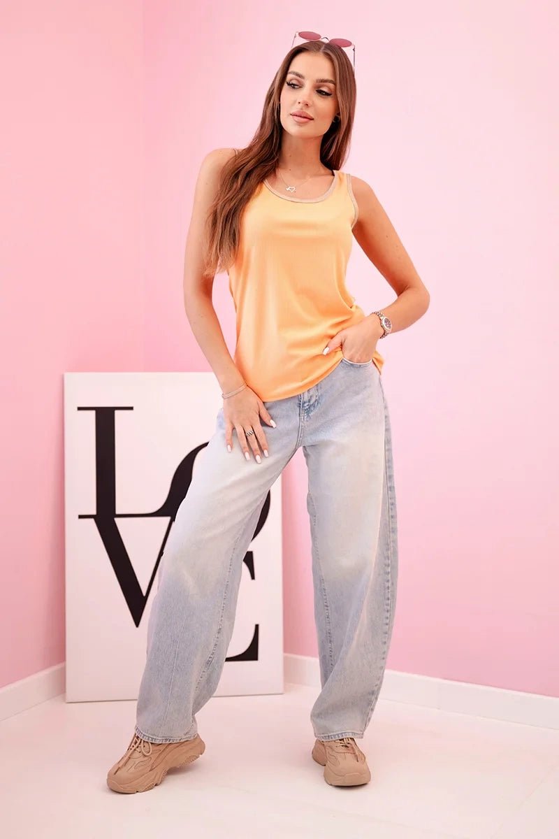 Women's blouse with straps ART0100 / – Orange цвет / color | Lexline Fashion