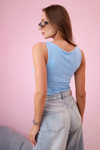 Women's blouse with straps ART22130 / – Blue цвет / color | Lexline Fashion