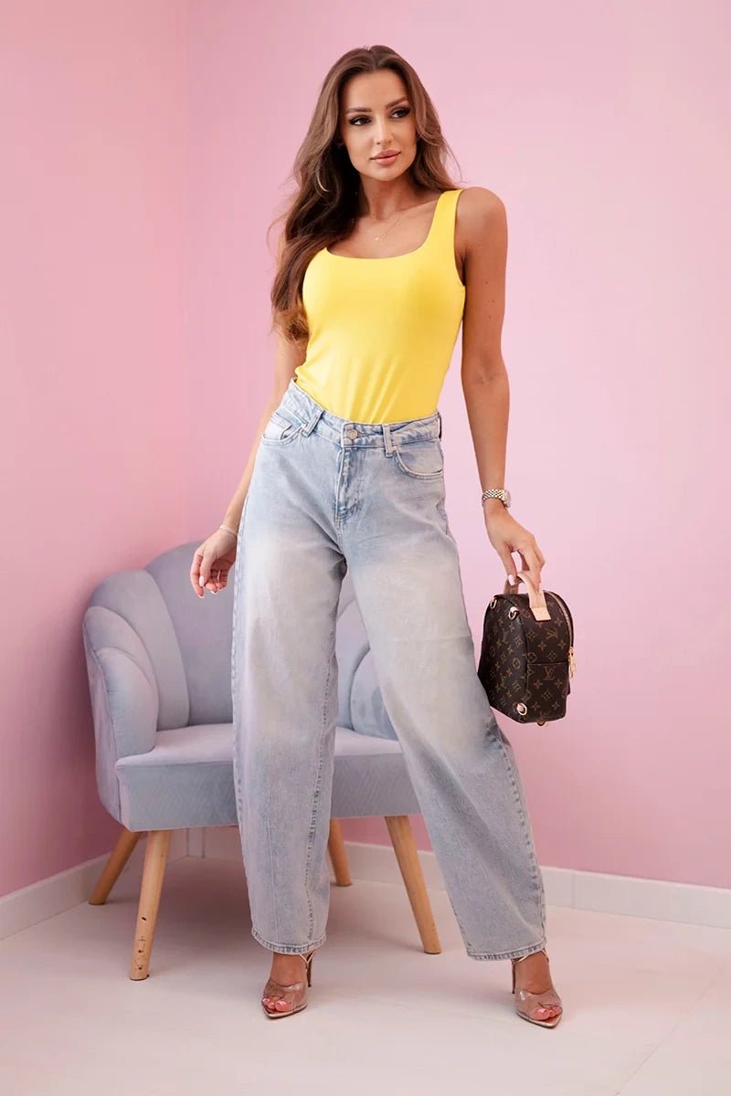 Women's blouse with straps ART22130 / – Yellow цвет / color | Lexline Fashion