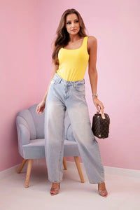 Women's blouse with straps ART22130 / – Yellow цвет / color | Lexline Fashion