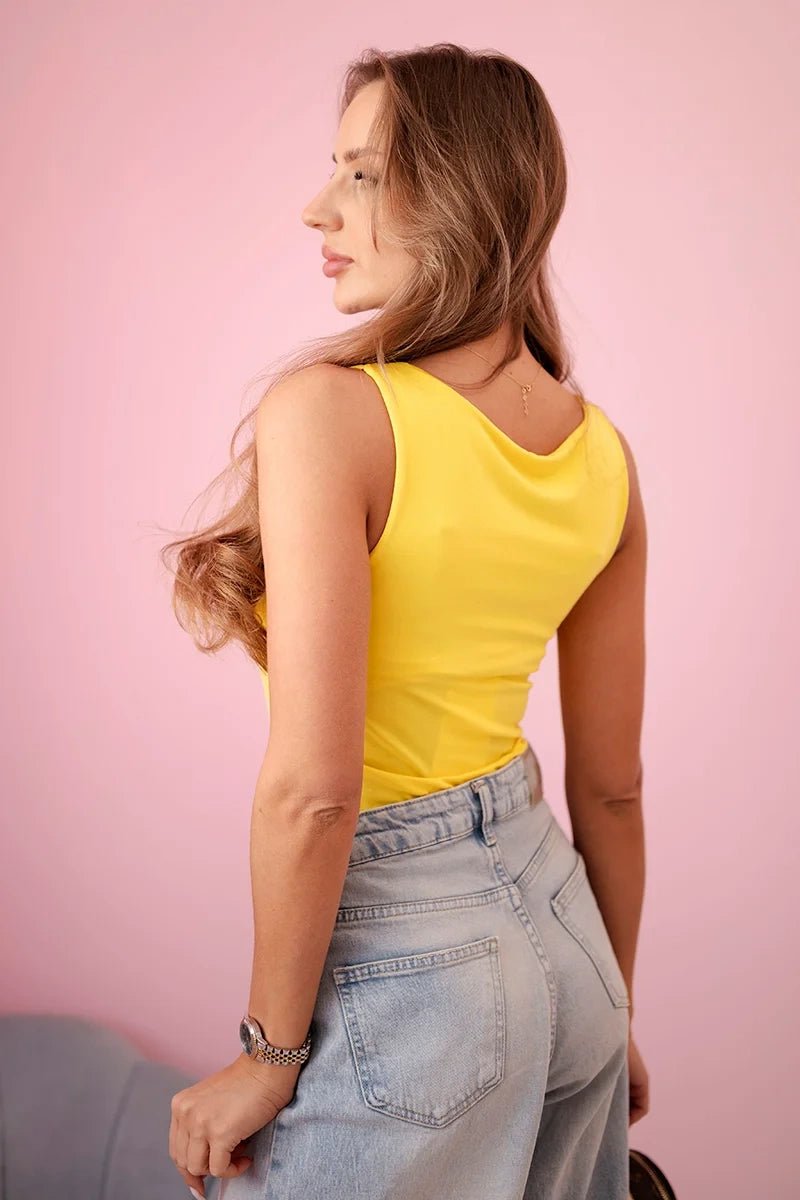 Women's blouse with straps ART22130 / – Yellow цвет / color | Lexline Fashion