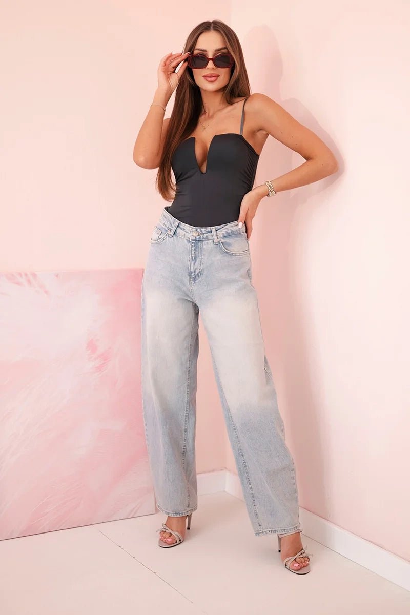Women's bodysuit with straps 3804 / – Yellow цвет / color | Lexline Fashion