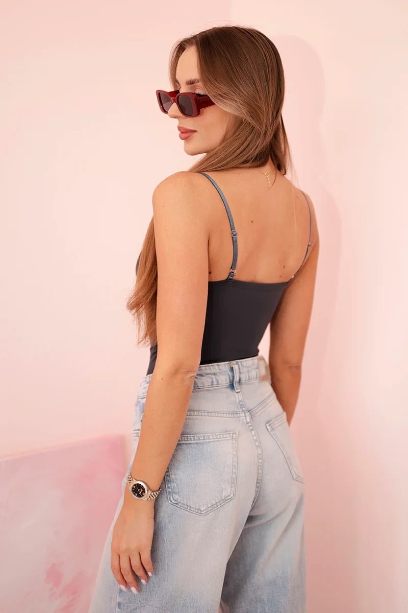 Women's bodysuit with straps 3804 / – Yellow цвет / color | Lexline Fashion