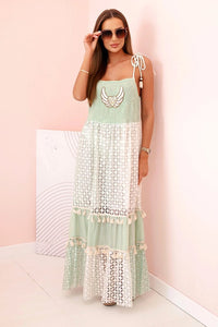 Women's boho dress with straps 6523 / – Mint цвет / color | Lexline Fashion