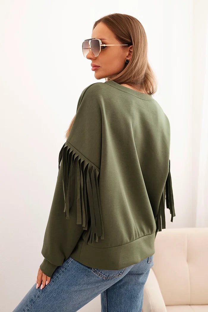 Women's butter - colored sweatshirt with decorative sleeves ART0324 / – Beige цвет / color | Lexline Fashion
