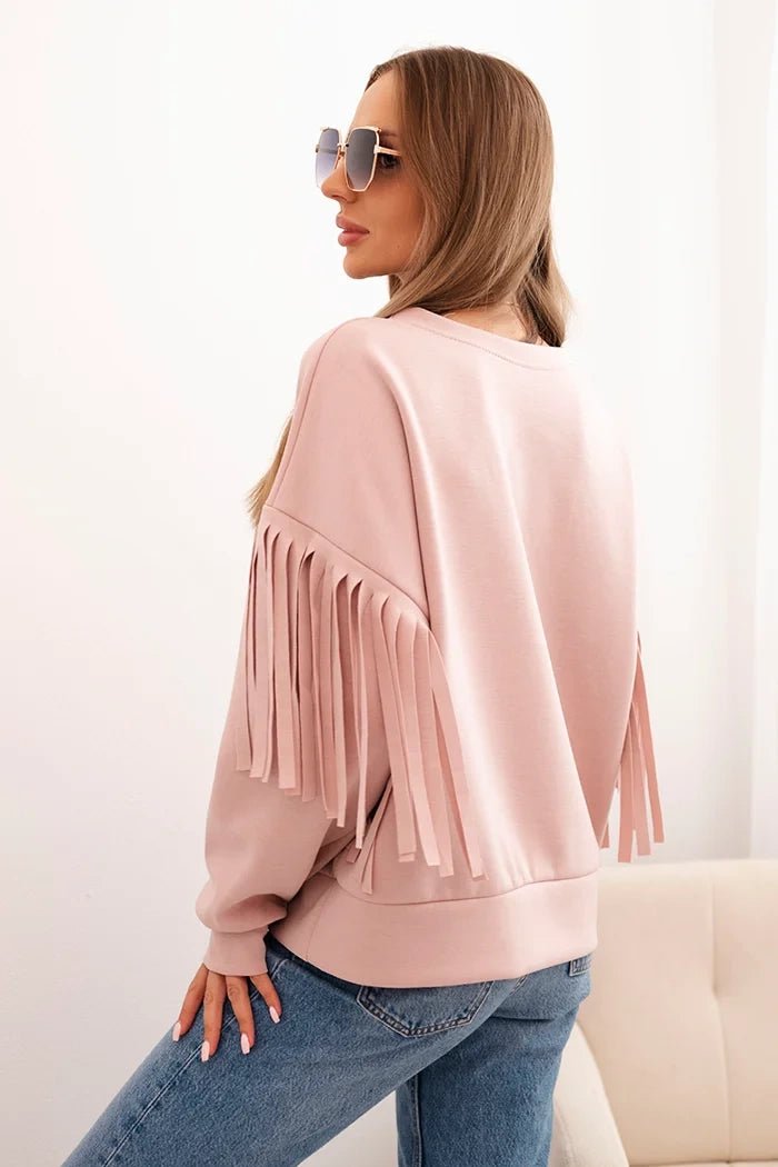 Women's butter - colored sweatshirt with decorative sleeves ART0324 / – Beige цвет / color | Lexline Fashion