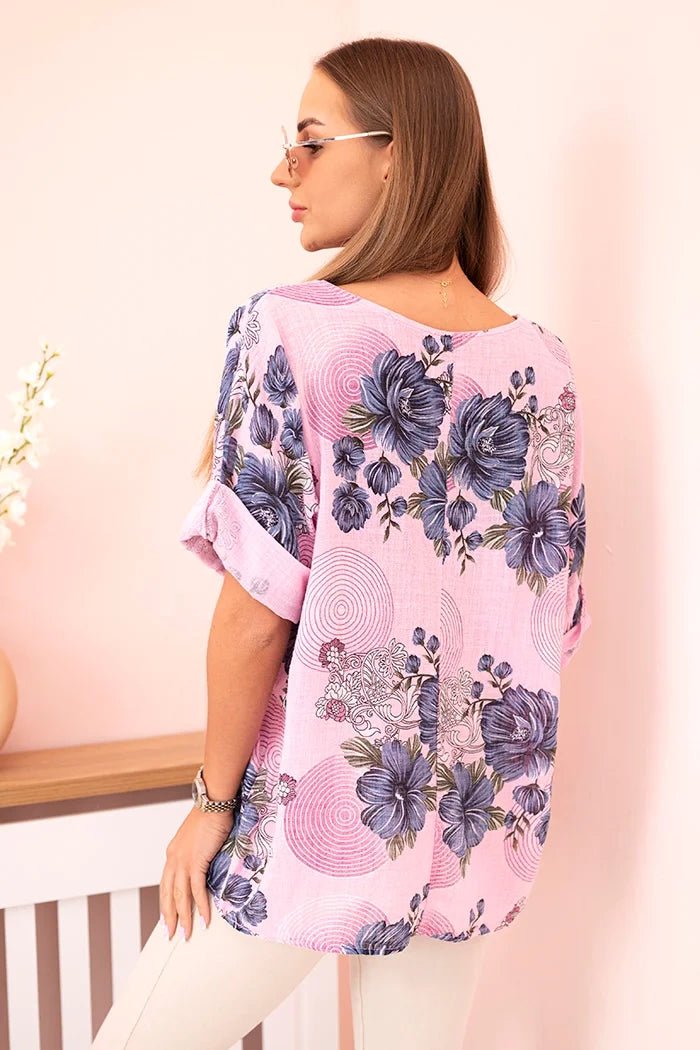Women's cotton blouse 22003 - 1 / – Light | Pink цвет / color | Lexline Fashion