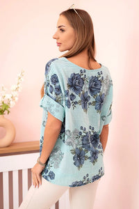 Women's cotton blouse 22003 - 1 / – Mint цвет / color | Lexline Fashion