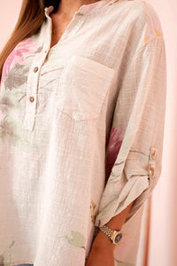 Women's cotton blouse ART10062 / – Beige цвет / color | Lexline Fashion