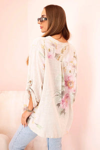 Women's cotton blouse ART10062 / – Beige цвет / color | Lexline Fashion