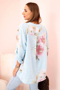 Women's cotton blouse ART10062 / – Blue цвет / color | Lexline Fashion