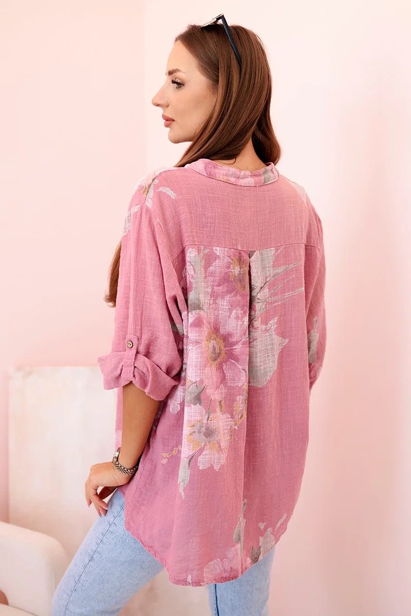 Women's cotton blouse ART10062 / – Dark Pink цвет / color | Lexline Fashion