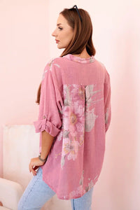 Women's cotton blouse ART10062 / – Dark Pink цвет / color | Lexline Fashion