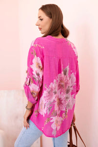 Women's cotton blouse ART10062 / – Pink цвет / color | Lexline Fashion