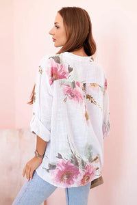 Women's cotton blouse ART10062 / – White цвет / color | Lexline Fashion