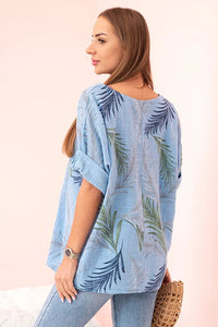 Women's cotton blouse with a print 22003 / – Jeans цвет / color | Lexline Fashion