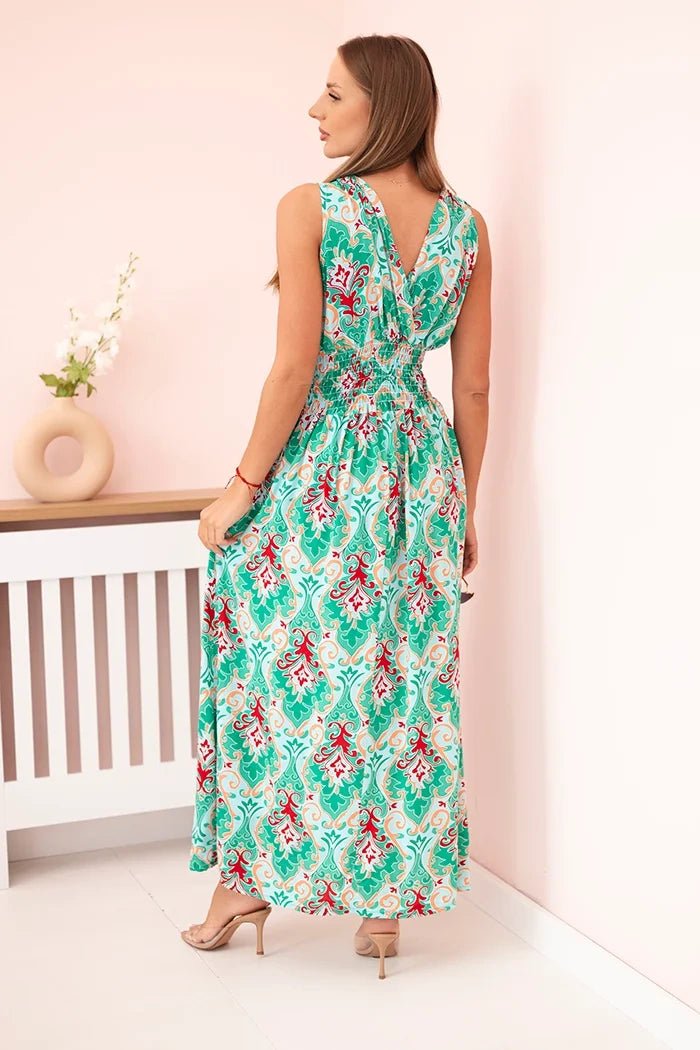 Women's cotton dress 1028 / – Green цвет / color | Lexline Fashion