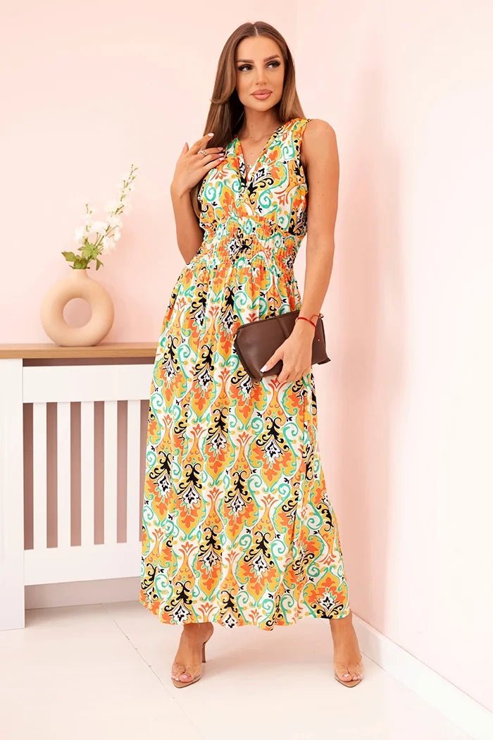 Women's cotton dress 1028 / – Orange цвет / color | Lexline Fashion
