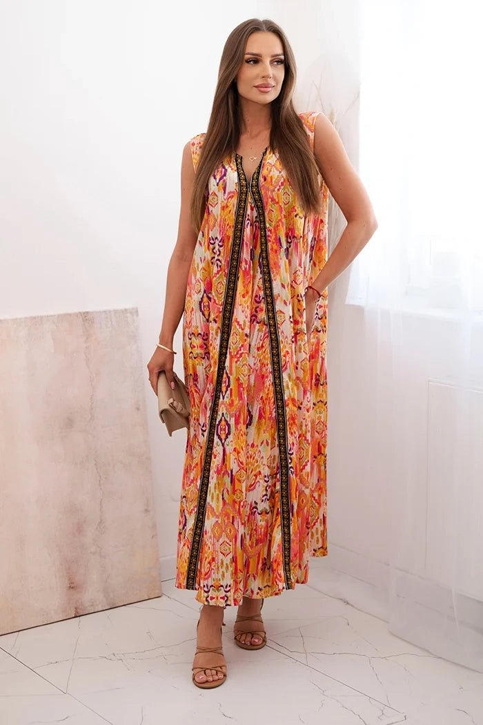 Women's cotton dress CL19 / – Orange цвет / color | Lexline Fashion