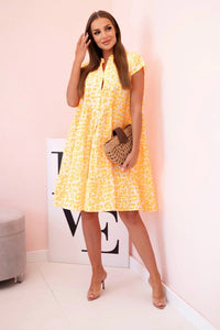 Women's cotton dress with print ART3922 - 1 / – Neon Orange цвет / color | Lexline Fashion