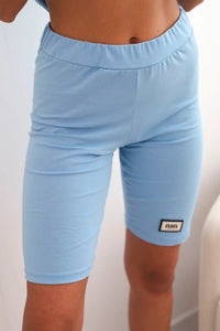 Women's cotton set with short sleeves and shorts ART5720 / – Blue цвет / color | Lexline Fashion