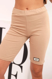 Women's cotton set with short sleeves and shorts ART5720 / – Camel цвет / color | Lexline Fashion