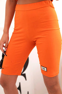 Women's cotton set with short sleeves and shorts ART5720 / – Dark Orange цвет / color | Lexline Fashion