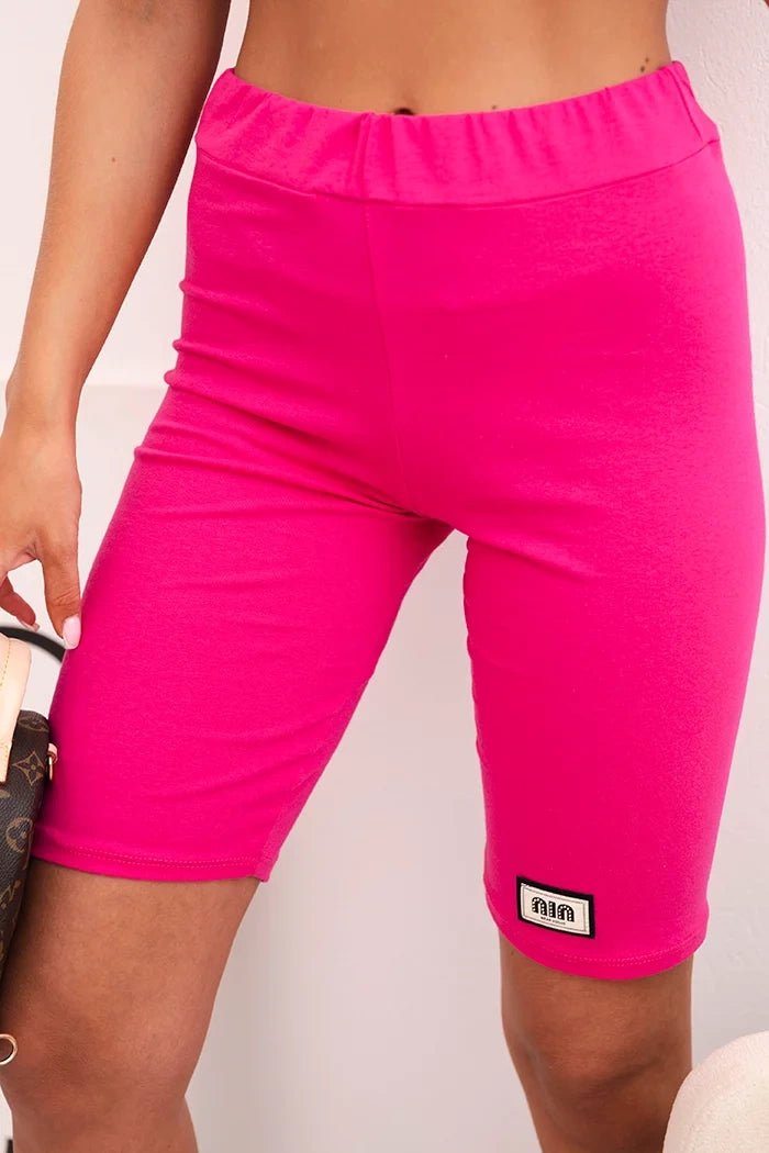Women's cotton set with short sleeves and shorts ART5720 / – Fuchsia цвет / color | Lexline Fashion