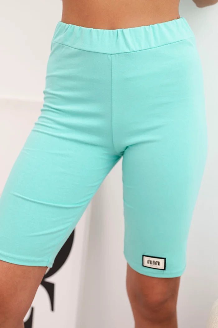 Women's cotton set with short sleeves and shorts ART5720 / – Mint цвет / color | Lexline Fashion