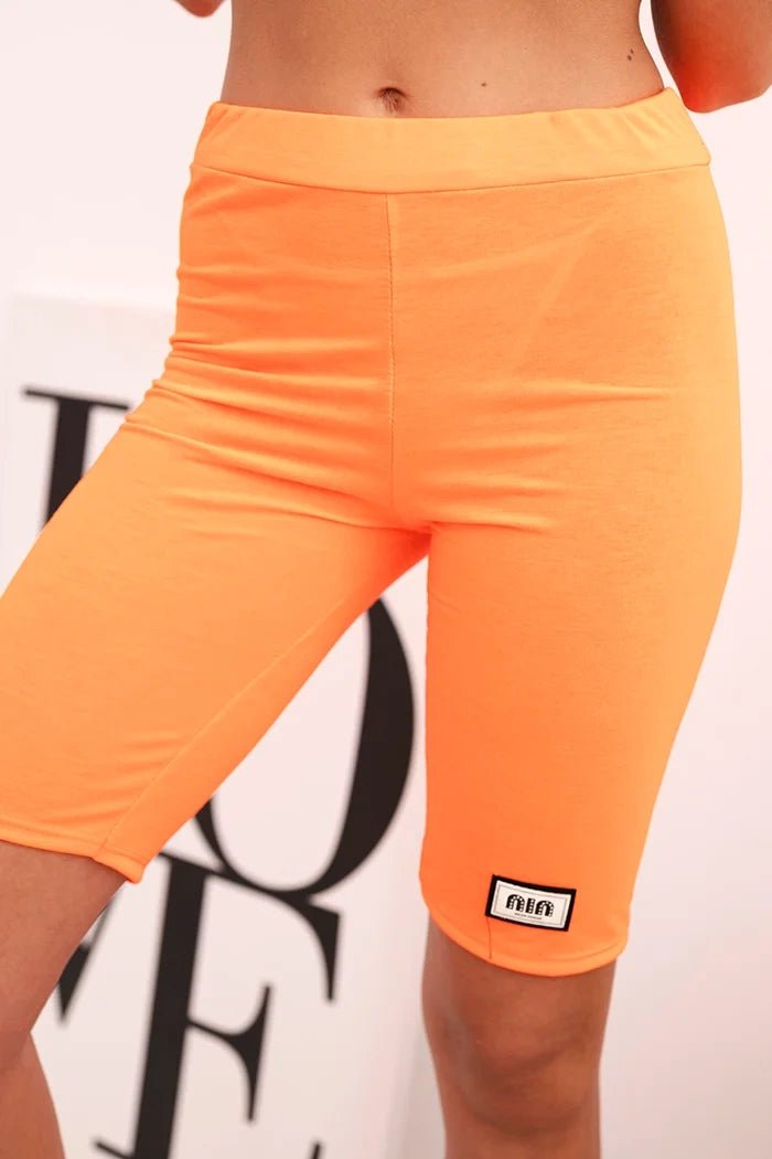 Women's cotton set with short sleeves and shorts ART5720 / – Orange цвет / color | Lexline Fashion