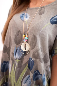 Women's cotton shirt with a floral pattern ART10739 / – Fango цвет / color | Lexline Fashion