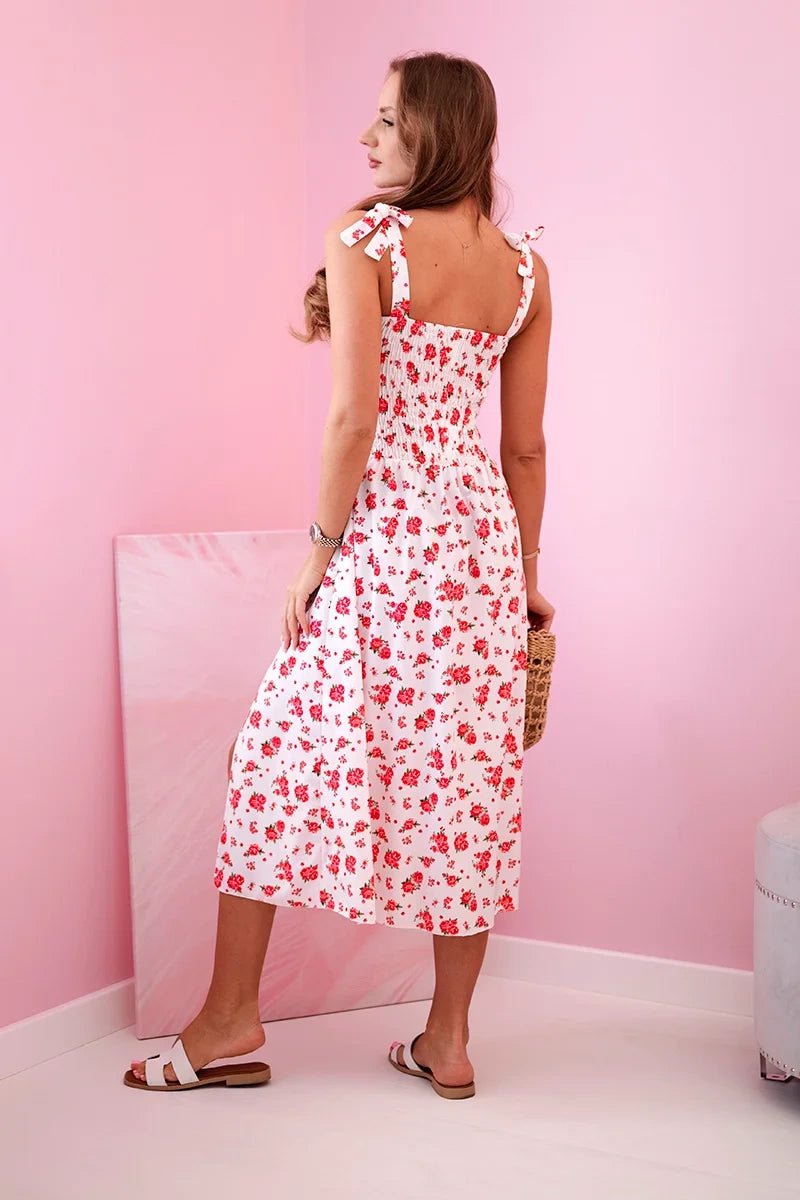 Women's dress ART23747 / – White || Fuchsia цвет / color | Lexline Fashion