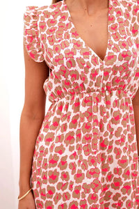 Women's dress with frills 3235 / – Camel цвет / color | Lexline Fashion