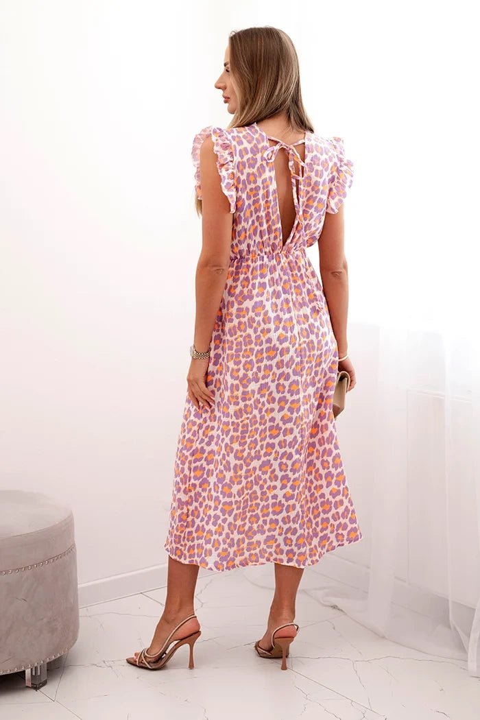 Women's dress with frills 3235 / – Light || Purple цвет / color | Lexline Fashion