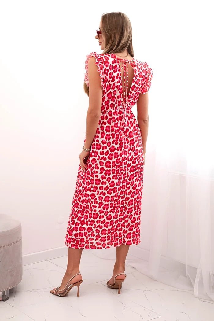Women's dress with frills 3235 / – Red цвет / color | Lexline Fashion