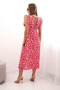Women's dress with frills 3235 / – Red цвет / color | Lexline Fashion