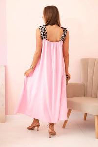 Women's dress with leopard print straps IT - 78 / – Candy pink цвет / color | Lexline Fashion