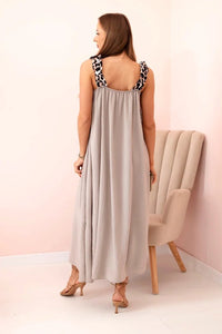 Women's dress with leopard print straps IT - 78 / – Fango цвет / color | Lexline Fashion