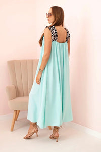 Women's dress with leopard print straps IT - 78 / – Mint цвет / color | Lexline Fashion