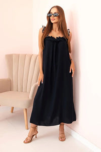 Women's dress with leopard print straps IT - 78 / – Navy blue цвет / color | Lexline Fashion