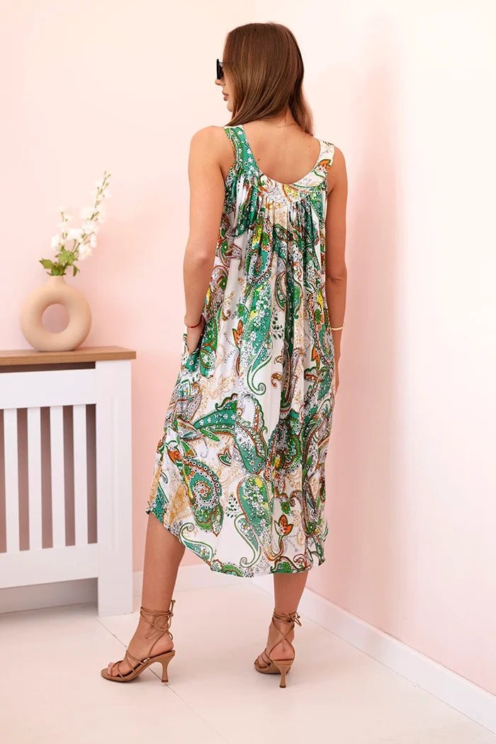 Women's dress with straps 144D / – Green цвет / color | Lexline Fashion